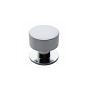 A round, silver Zinc Die-Cast cabinet knob by Taymor Industries features a brushed finish and small circular base, displayed against a plain white background.