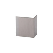 The Taymor Industries rectangular brushed metal knob features a modern minimalist design with a subtle L-shaped bend, crafted from durable aluminum—perfectly pairing with any 1-1/16 inch aluminum door guard.