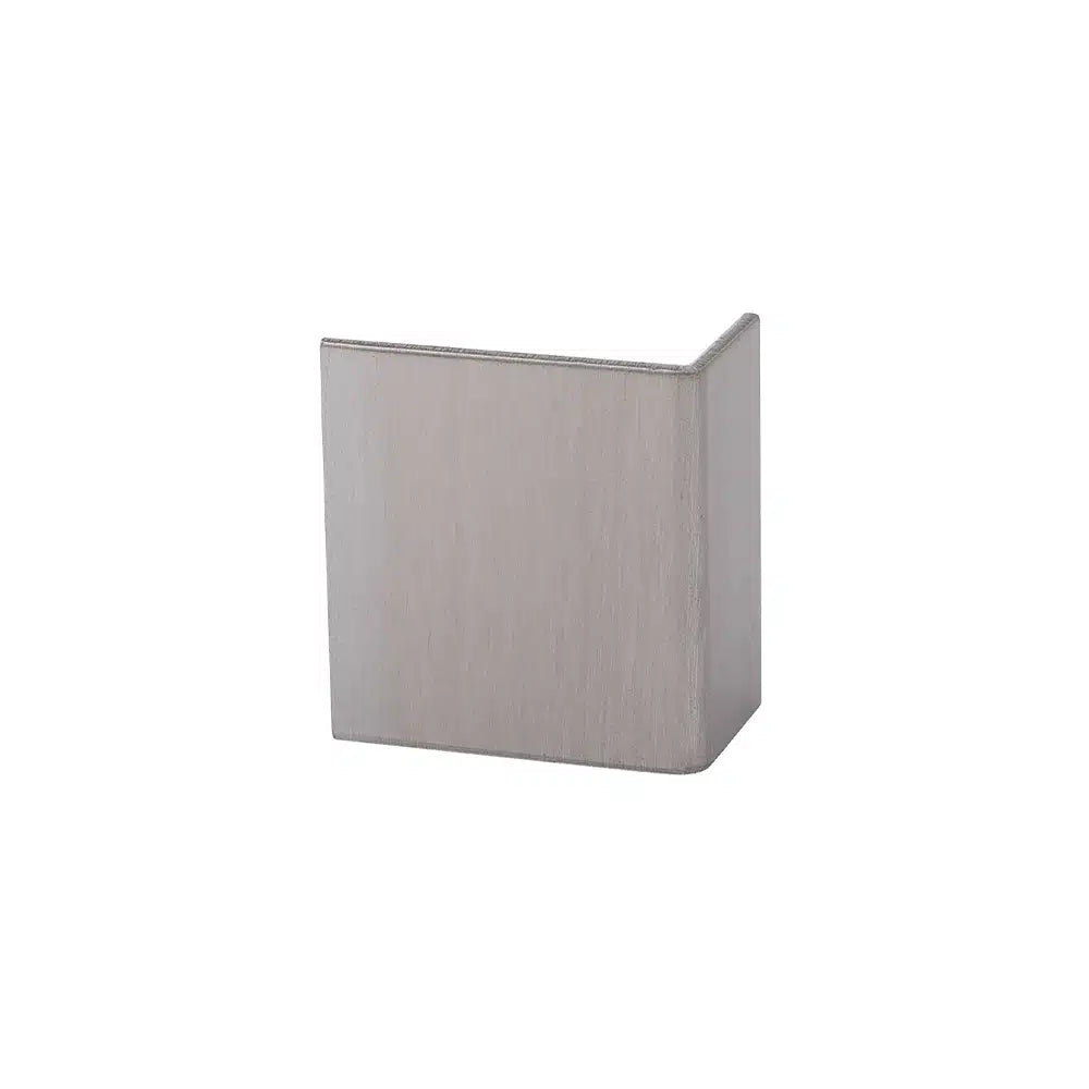 The Taymor Industries rectangular brushed metal knob features a modern minimalist design with a subtle L-shaped bend, crafted from durable aluminum—perfectly pairing with any 1-1/16 inch aluminum door guard.