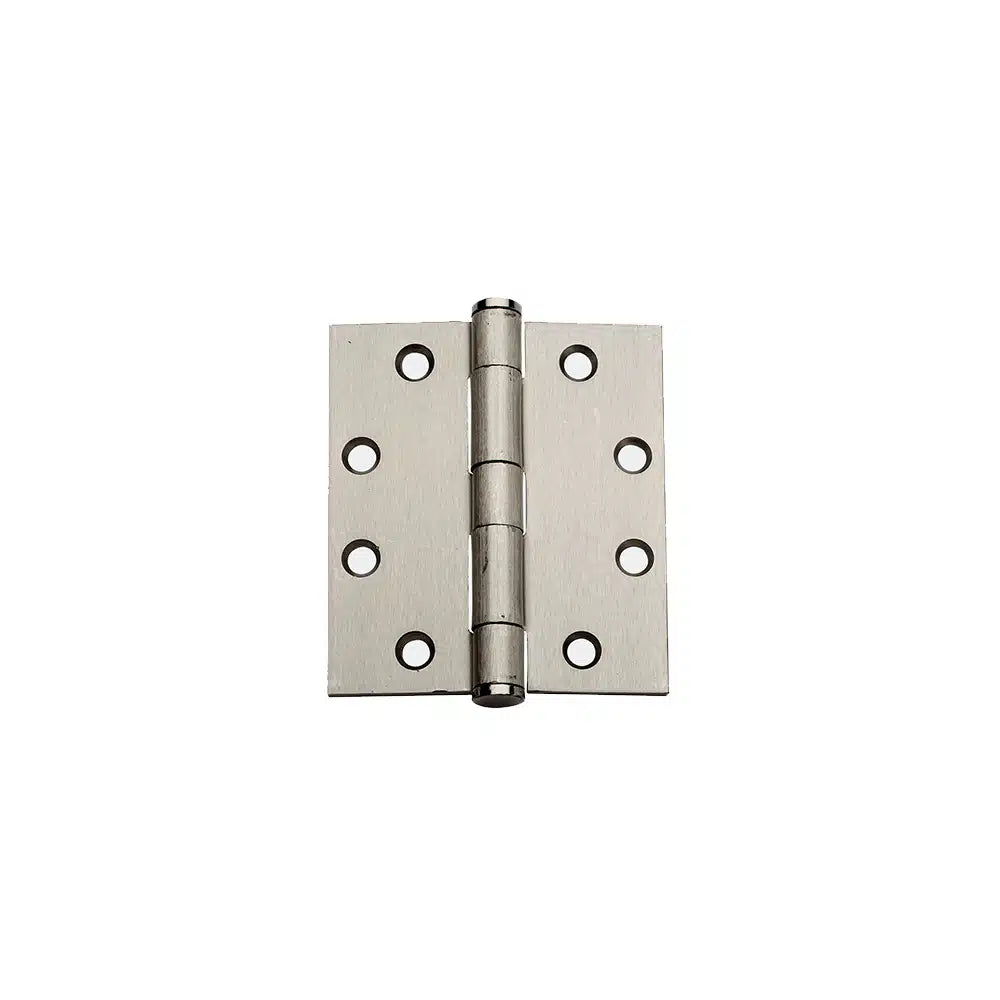 Taymor Industries full mortise hinge features six screw holes per rectangular plate for use with machine or wood screws. Shown flat on a white background and meets ANSI/BHMA A156.1 standards.