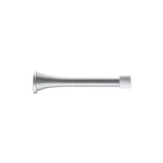 The Taymor Industries doorstop has a flexible coiled steel spring body with a white rubber tip at one end and a sturdy 15/16-inch diameter base, shown isolated on a white background.