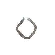 The Taymor Industries metal security cable features steel construction, a brown protective sleeve, and mounting plates with screw holes at each end.