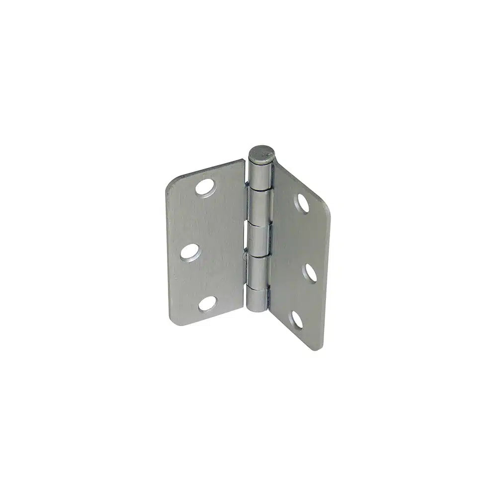A Taymor Industries metal door hinge with six screw holes, shown upright and partially open against a white background. Hinge screws or 3/4″ screws are recommended. Ships from Canada for fast delivery.