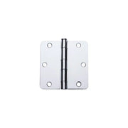 A shiny silver Taymor Industries door hinge with three knuckles and six screw holes is shown against a plain white background, ideal for installation with hinge screws.