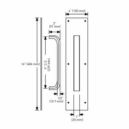 Taymor Door Pull Handle With Push Plate