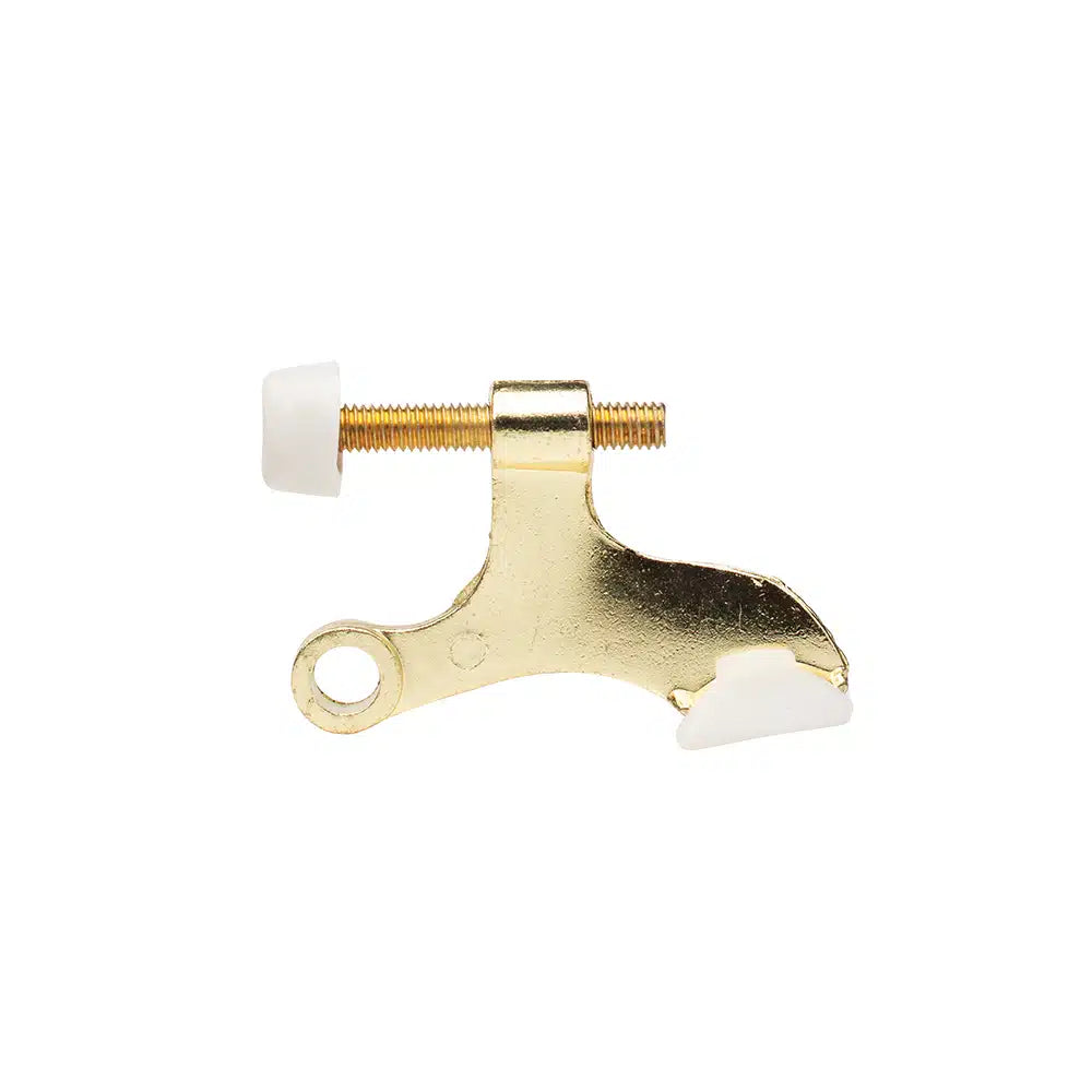 A gold-colored violin fine tuner by Taymor Industries, made of zinc die-cast with a screw and two white plastic parts, shown isolated on a white background.
