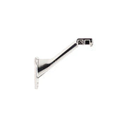 A single Taymor Industries metal shelf bracket, crafted from durable zinc die-cast with a shiny chrome finish and designed for wall mounting, is shown against a plain white background.