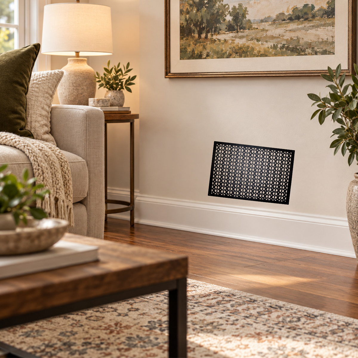 26" x 30" Air Return Grille Cast Aluminum | VR100 Tudor Mushroom Design Vent Cover | Wall, Ceiling & Floor | HVAC Register