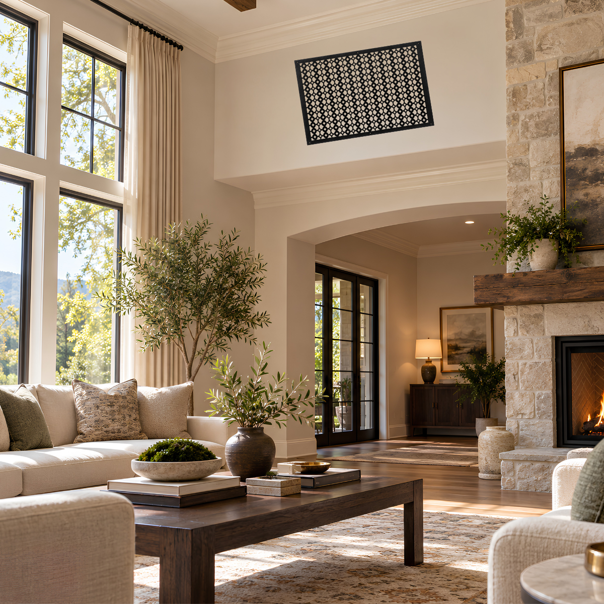 26" x 30" Air Return Grille Cast Aluminum | VR100 Tudor Mushroom Design Vent Cover | Wall, Ceiling & Floor | HVAC Register