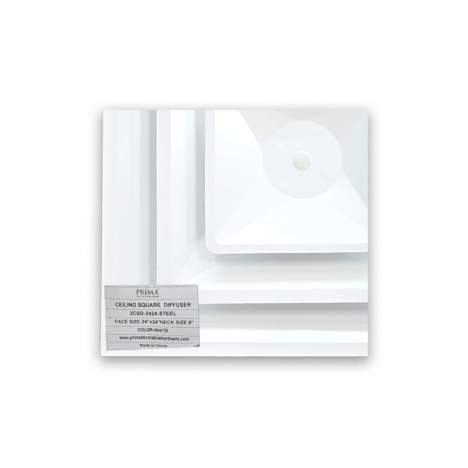 Diffuseur de plafond carré 2CSD Face : 24"x24" Col : 8"