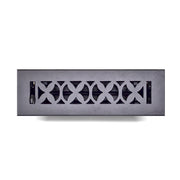 Floor Vent Cover / Register Size: 2” x 10” VR100 with Damper top faceplate outer size 4” x 12”, thickness 5 mm, decorative handcrafted high-quality metal – cast aluminum powder coated Re-paintable for floors, walls, and ceilings