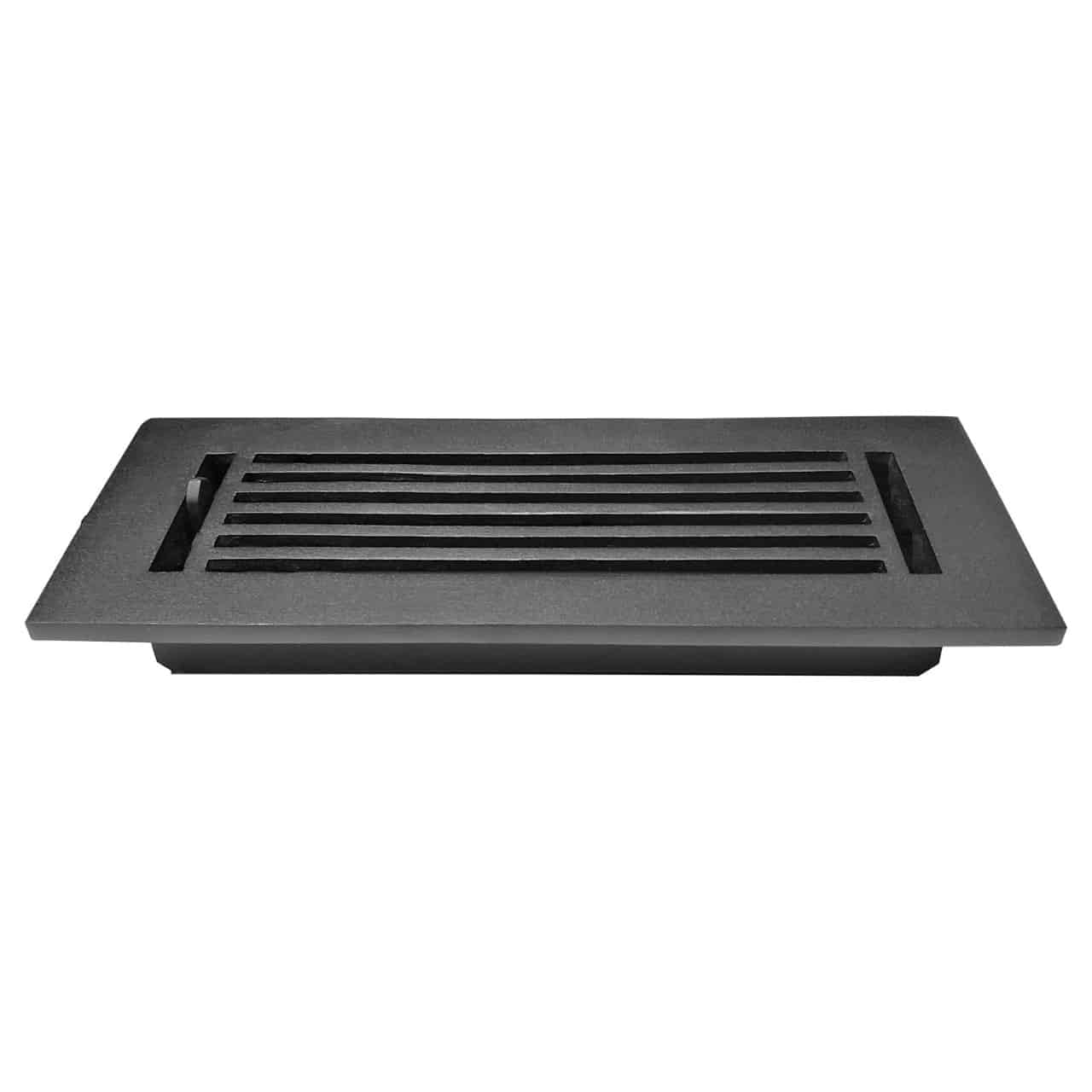 Floor Vent Cover / Register Size: 3” X 10” With Damper Top Faceplate Outer Size 12"x5", Thickness 5 Mm, High-Quality Metal – Cast Aluminum Powder Coated Re-Paintable For Floors, Walls, And Ceilings – Modern Linear Design (VR 109)