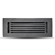 Floor Vent Cover / Register Size: 3” X 10” With Damper Top Faceplate Outer Size 12"x5", Thickness 5 Mm, High-Quality Metal – Cast Aluminum Powder Coated Re-Paintable For Floors, Walls, and Ceilings – Modern Linear Design (VR 109)