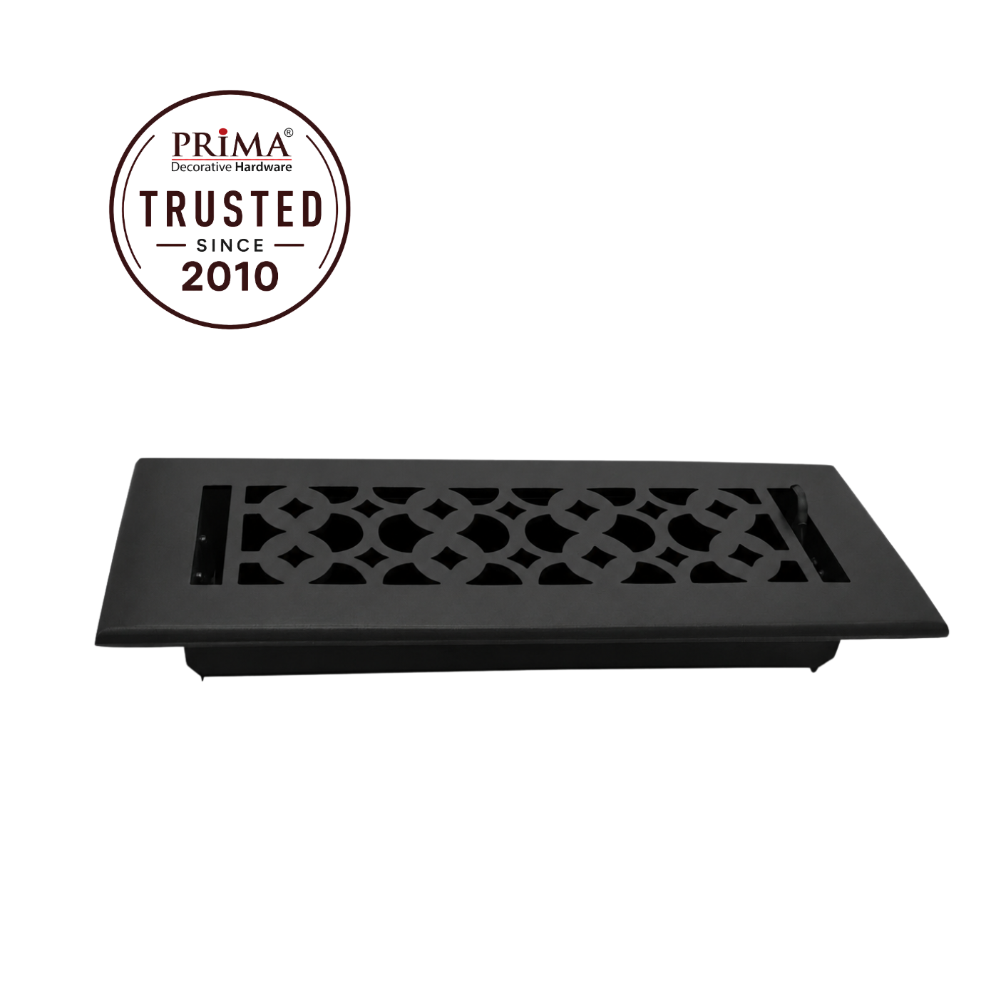 Floor register sideview in a white background