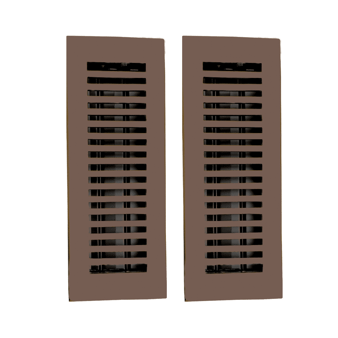 Floor Vent Cover / Register Size: 3” x 10” with Damper top faceplate outer size 12″x5″, thickness 5 mm, handcrafted high-quality metal – cast aluminum powder coated Re-paintable for floors, walls, and ceilings – Modern and Contemporary Design (VR 102)