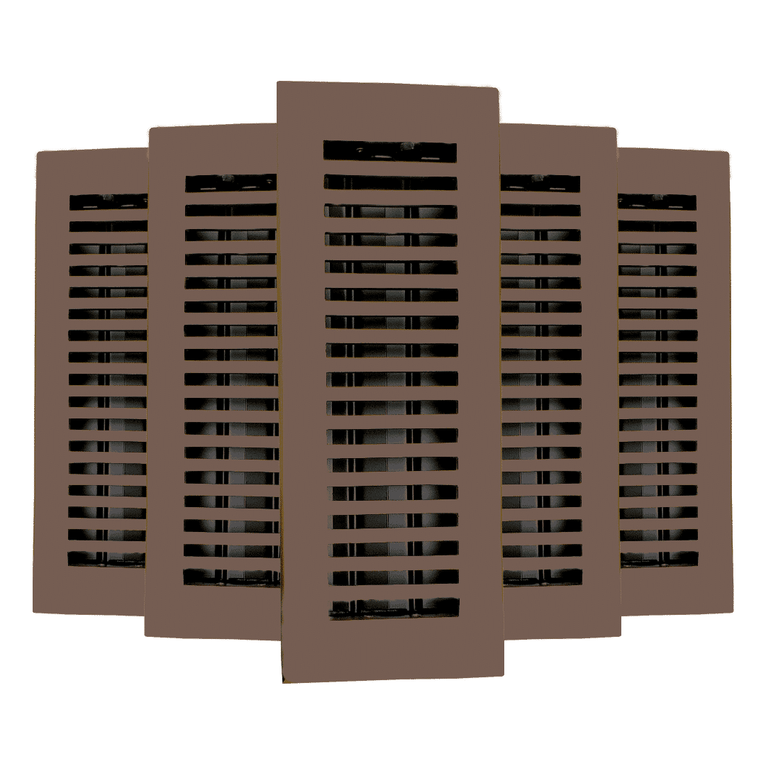 Floor Vent Cover / Register Size: 3” x 10” with Damper top faceplate outer size 12″x5″, thickness 5 mm, handcrafted high-quality metal – cast aluminum powder coated Re-paintable for floors, walls, and ceilings – Modern and Contemporary Design (VR 102)