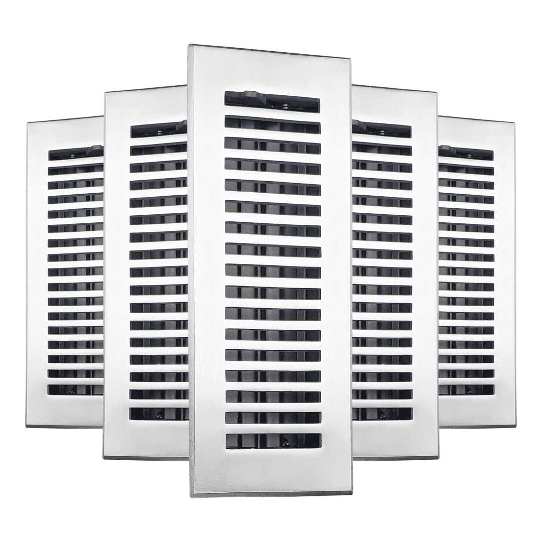 Registre de sol en aluminium moulé, dimensions 3" x 10" VR102, paquet de 5