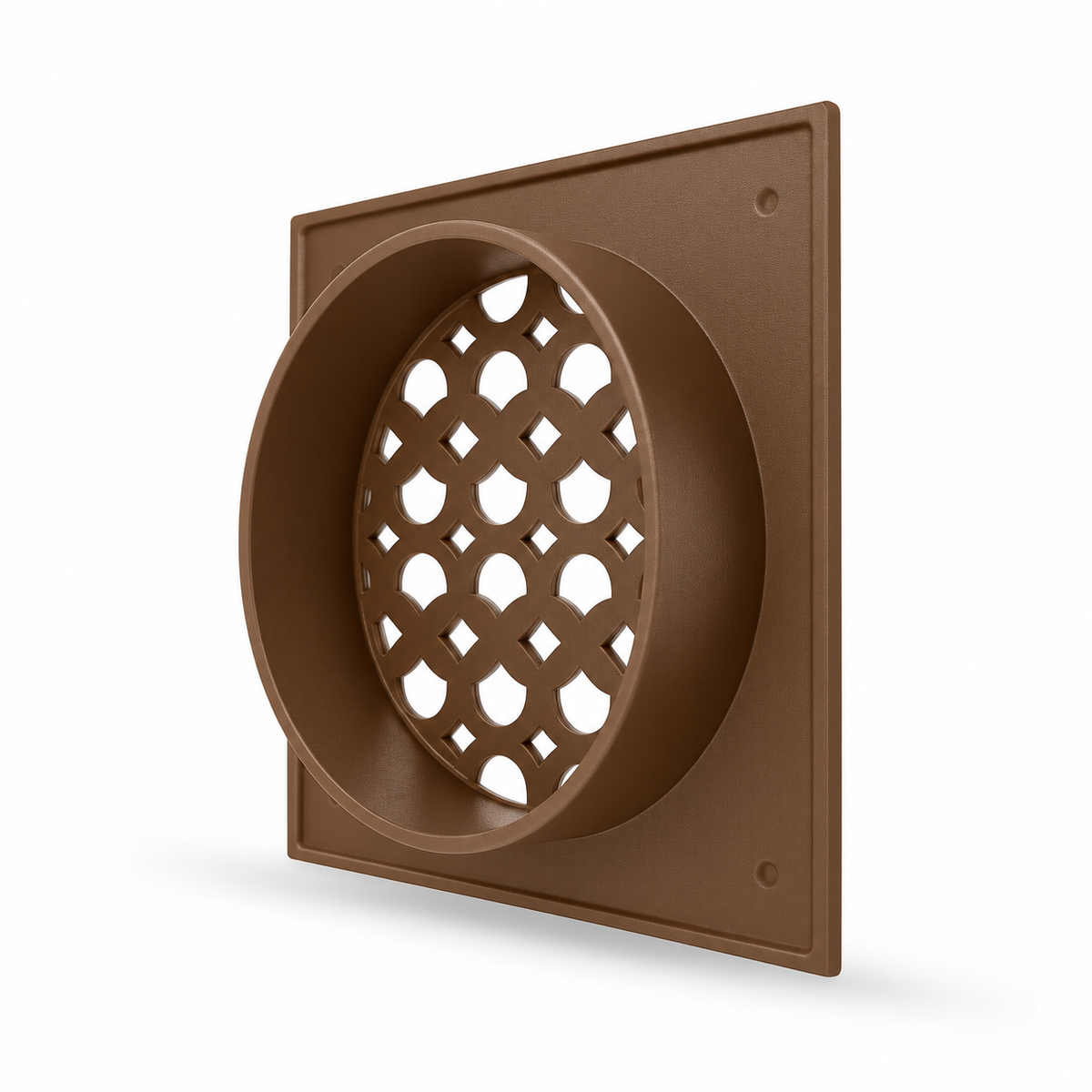4.5″ Round Air Vent Grille with 6"x6″ Square Faceplate | Cast Aluminum | HVAC Duct Cover | VR 100
