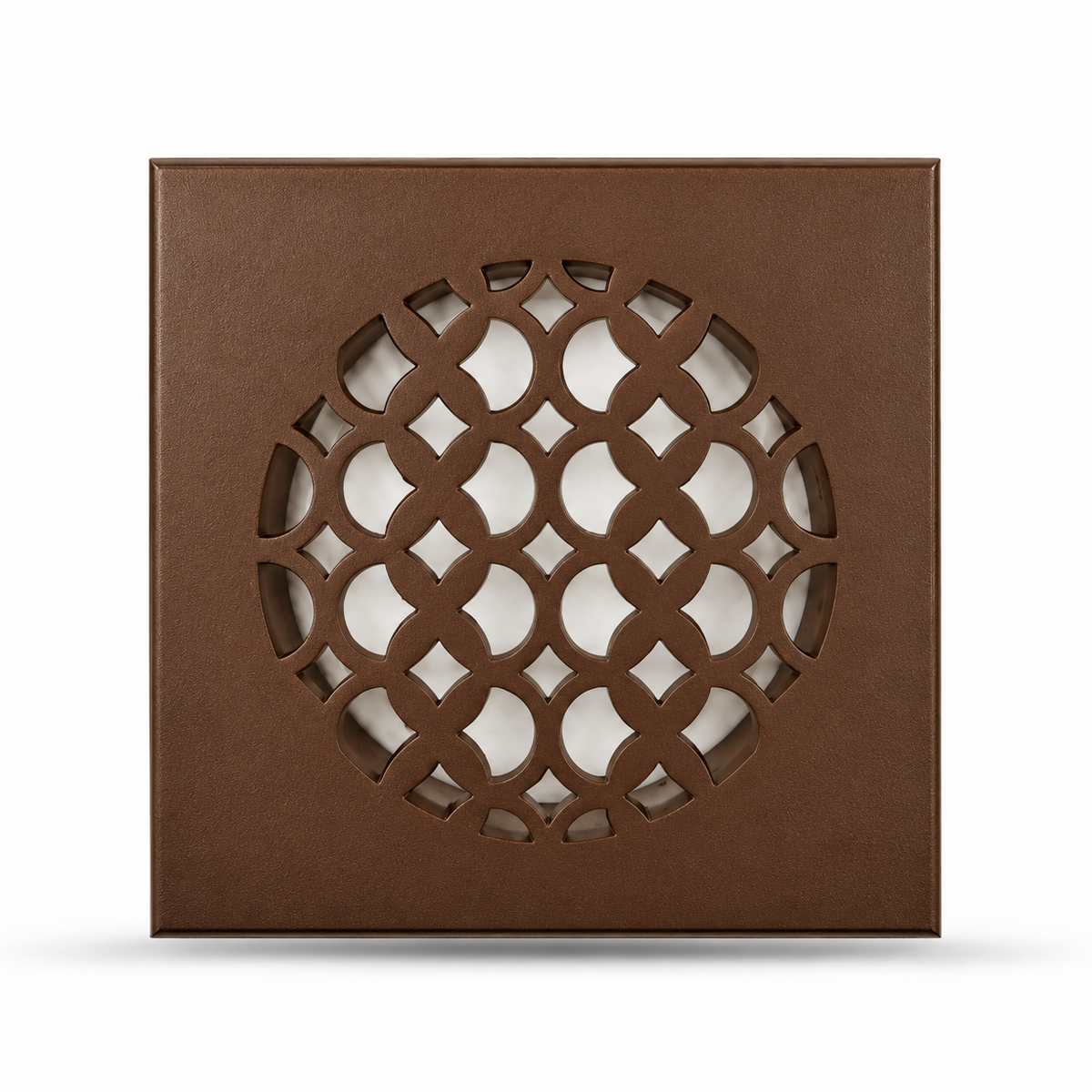 4.5″ Round Air Vent Grille with 6"x6″ Square Faceplate | Cast Aluminum | HVAC Duct Cover | VR 100