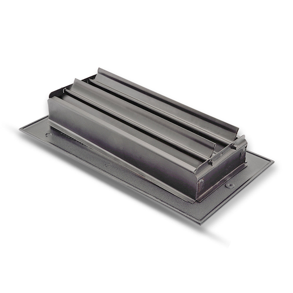 Floor Vent Cover / Register Size: 4” x 10” with Damper top faceplate outer size 6″ x 12″, thickness 5 mm, high-quality metal - cast aluminum powder coated Re-paintable for floors, walls, and ceilings - Modern and Contemporary Design (VR 102)