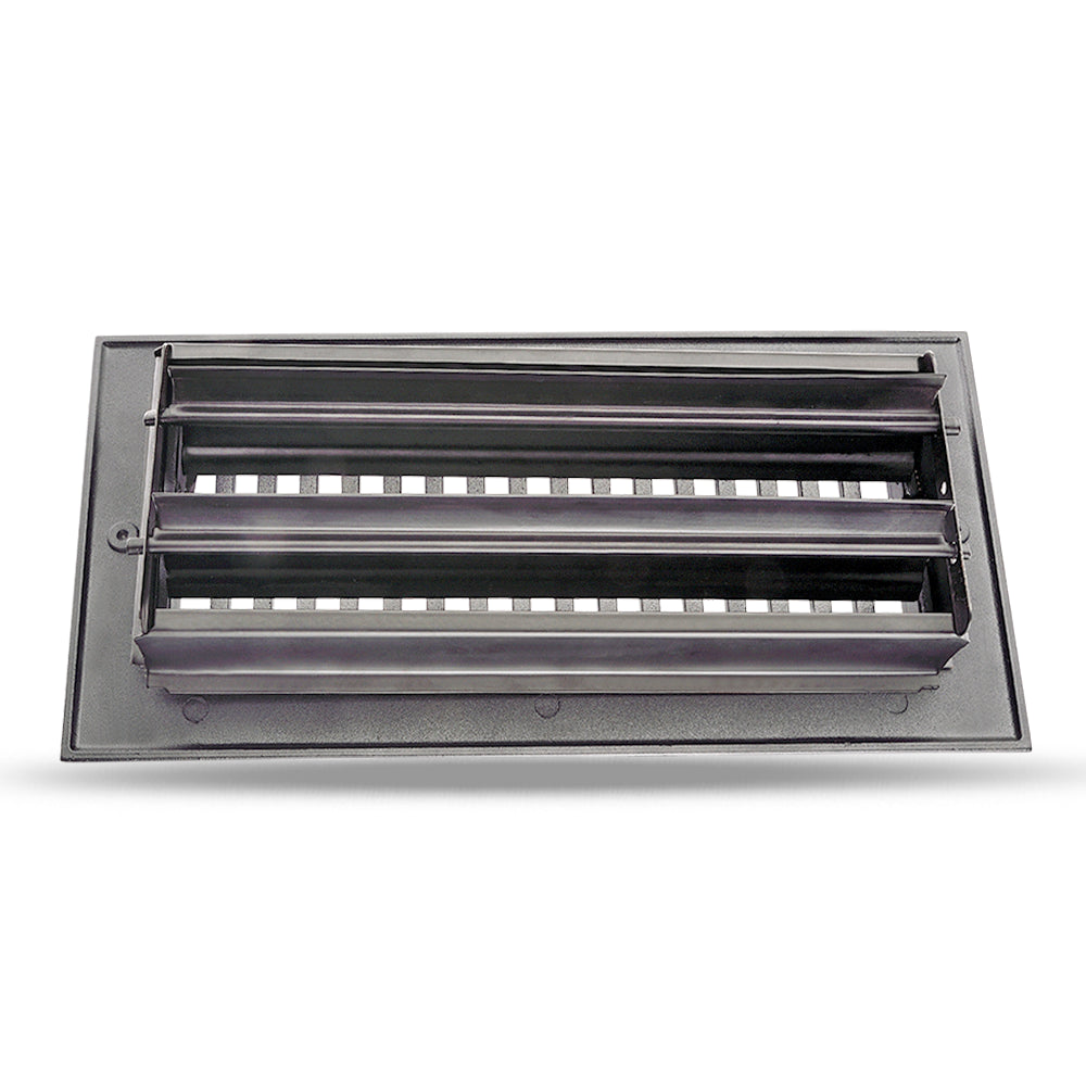 Floor Vent Cover / Register Size: 4” x 10” with Damper top faceplate outer size 6″ x 12″, thickness 5 mm, high-quality metal - cast aluminum powder coated Re-paintable for floors, walls, and ceilings - Modern and Contemporary Design (VR 102)