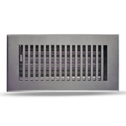 Floor Vent Cover / Register Size: 4” x 10” with Damper top faceplate outer size 6″ x 12″, thickness 5 mm, high-quality metal - cast aluminum powder coated Re-paintable for floors, walls, and ceilings - Modern and Contemporary Design (VR 102)
