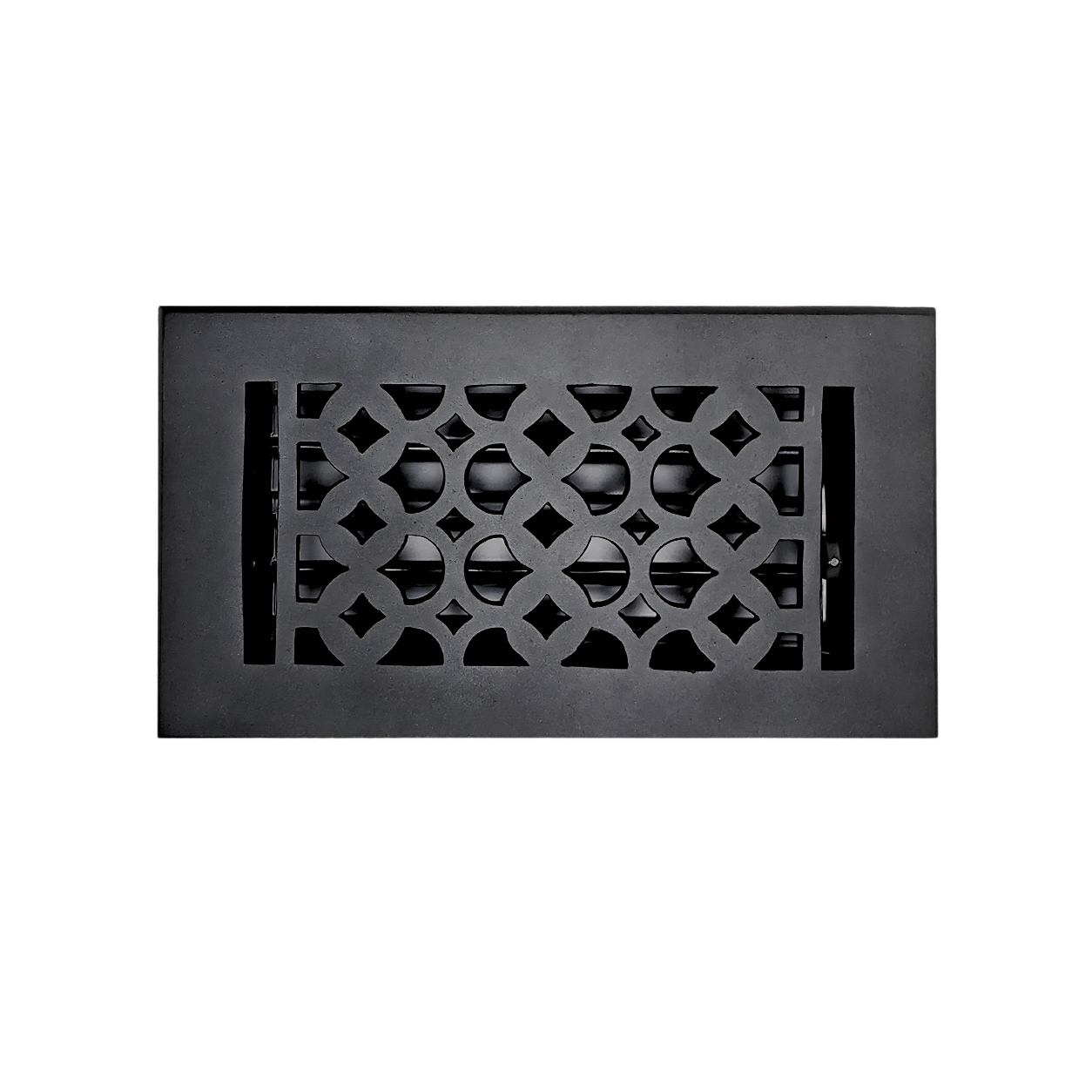 Cast Iron Floor Register 4" x 8” with Damper, Tudor Mushroom Design Vent Cover VR100