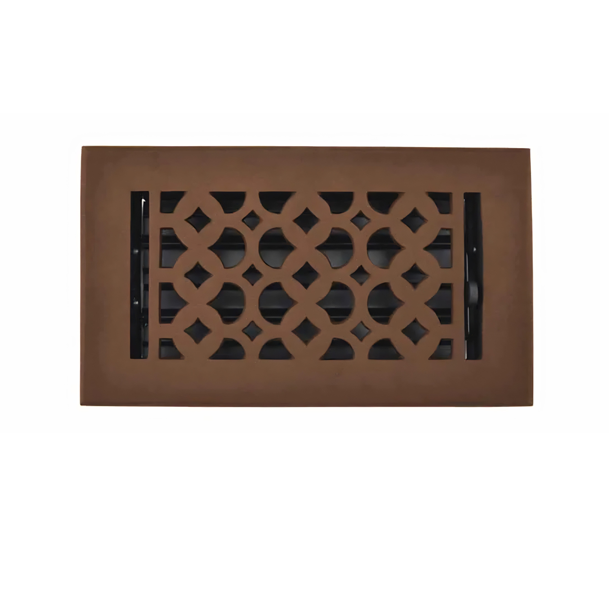 Cast Iron Floor Register 4" x 8” with Damper, Tudor Mushroom Design Vent Cover VR100