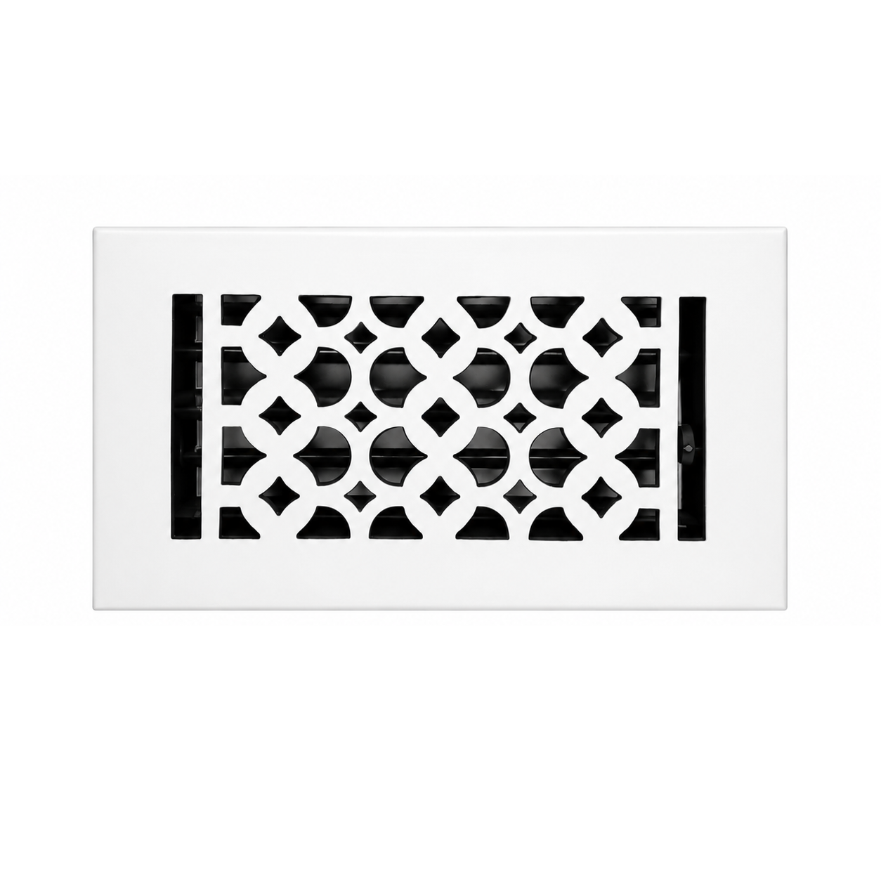 Cast Iron Floor Register 4" x 8” with Damper, Tudor Mushroom Design Vent Cover VR100
