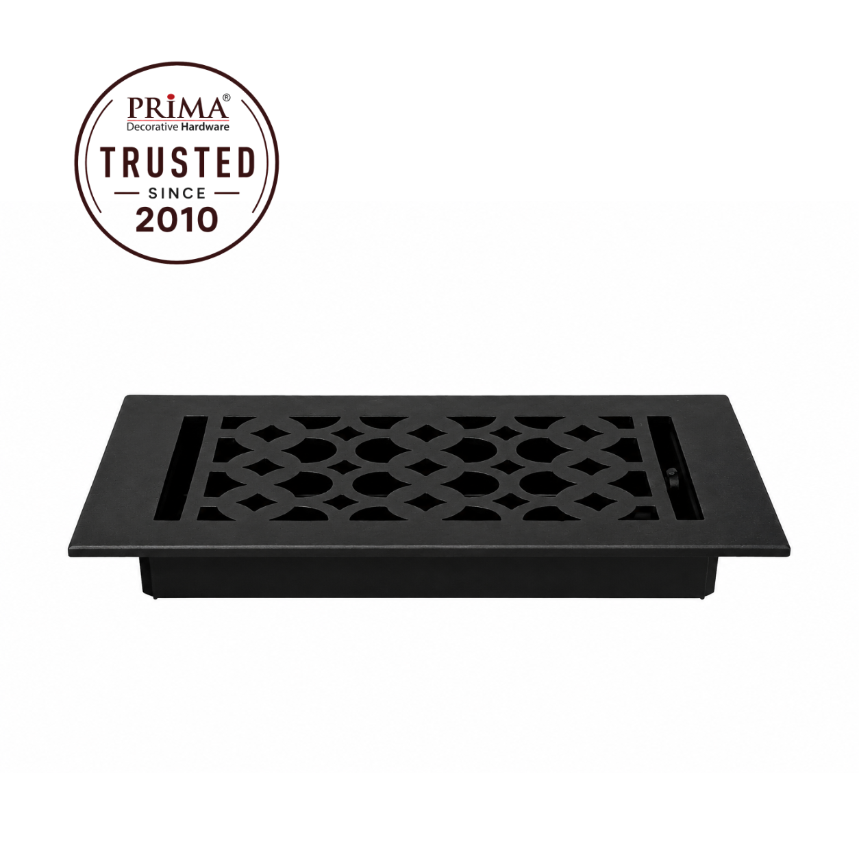 Cast Iron Floor Register 4" x 8” with Damper, Tudor Mushroom Design Vent Cover VR100