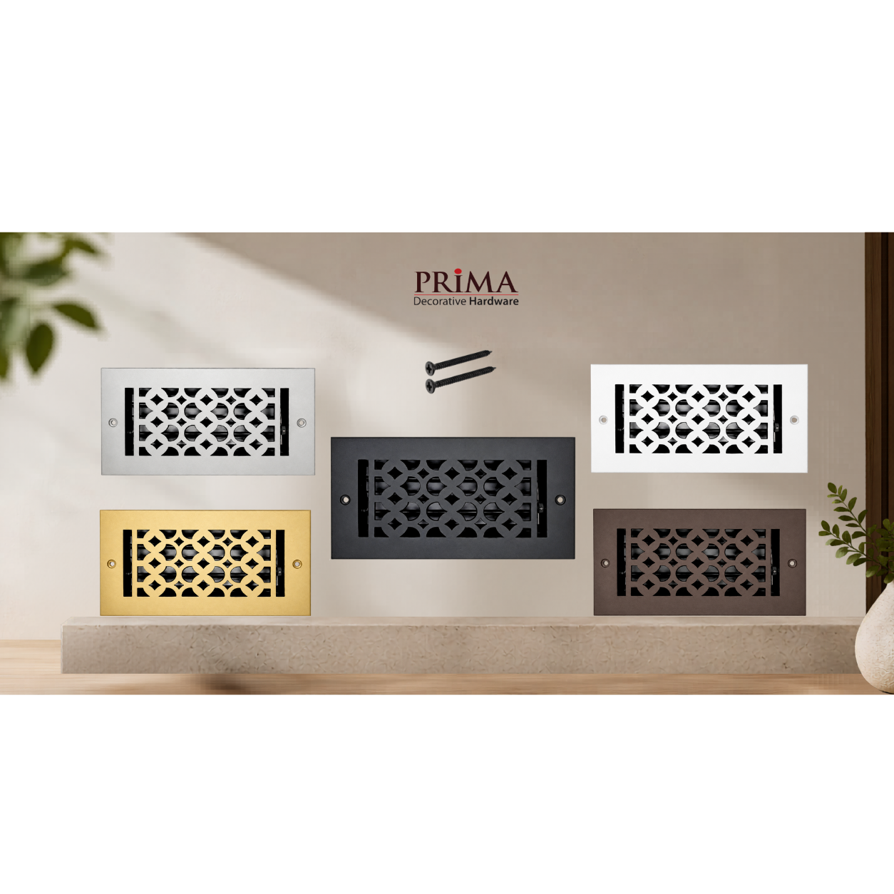 Combination of Floor Registers and Screws