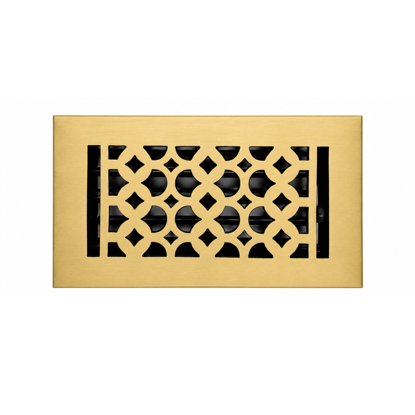 Floor register in brushed gold
