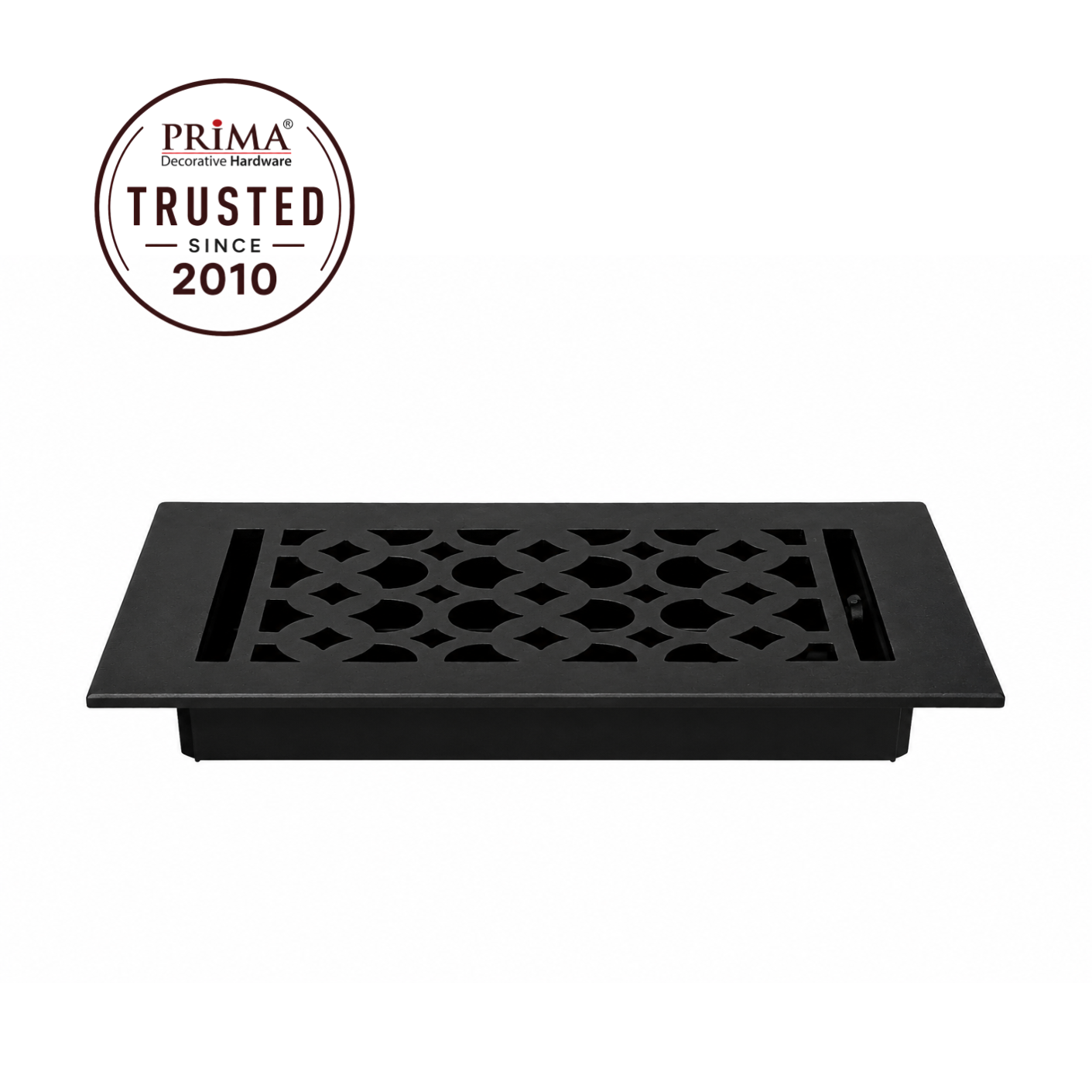Floor register in a trust badge 