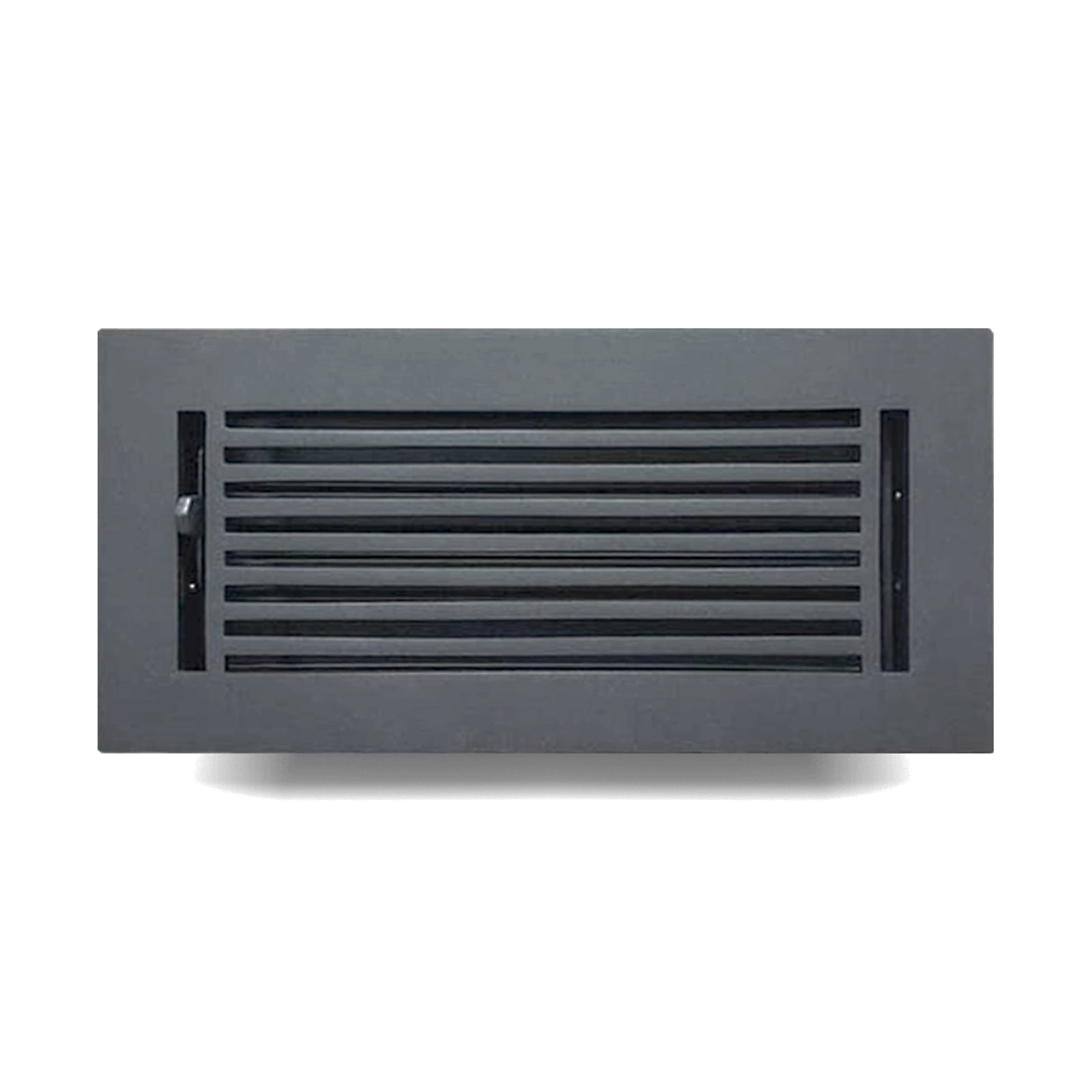 4" x 10" Floor Register with Damper, Cast Aluminum, Modern Linear Design Register VR109, Black Powder Coated Decorative HVAC Register, 6" x 12" Faceplate