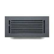 4" x 10" Floor Register with Damper, Cast Aluminum, Modern Linear Design Register VR109, Black Powder Coated Decorative HVAC Register, 6" x 12" Faceplate