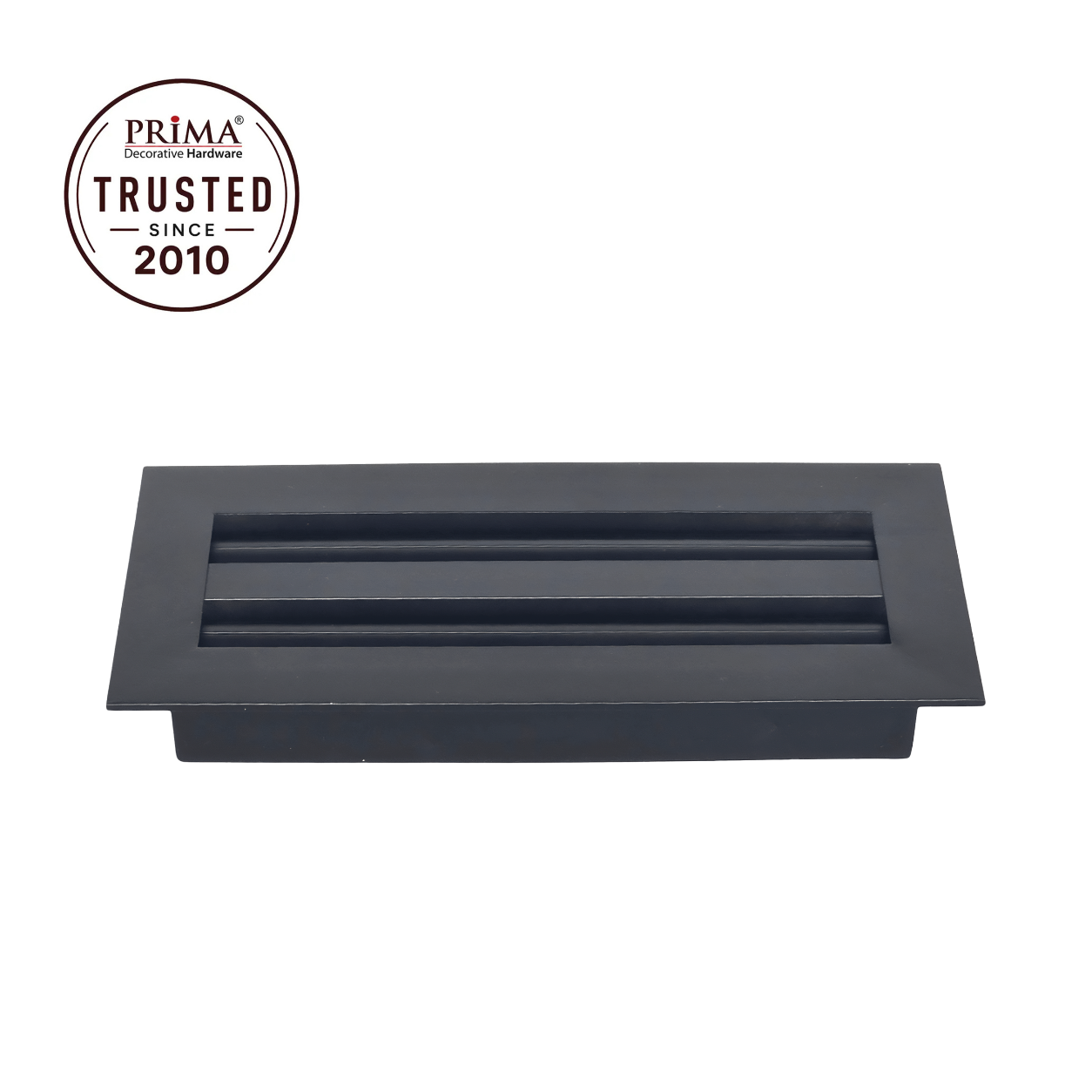Black floor register trust badge
