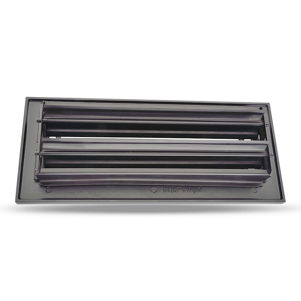 Floor Vent Cover / Register Size: 4” x 12” VR109 with Damper top faceplate outer size 6″ x 14”, thickness 5 mm, high-quality metal – cast aluminum powder coated Re-paintable for floors, walls, and ceilings