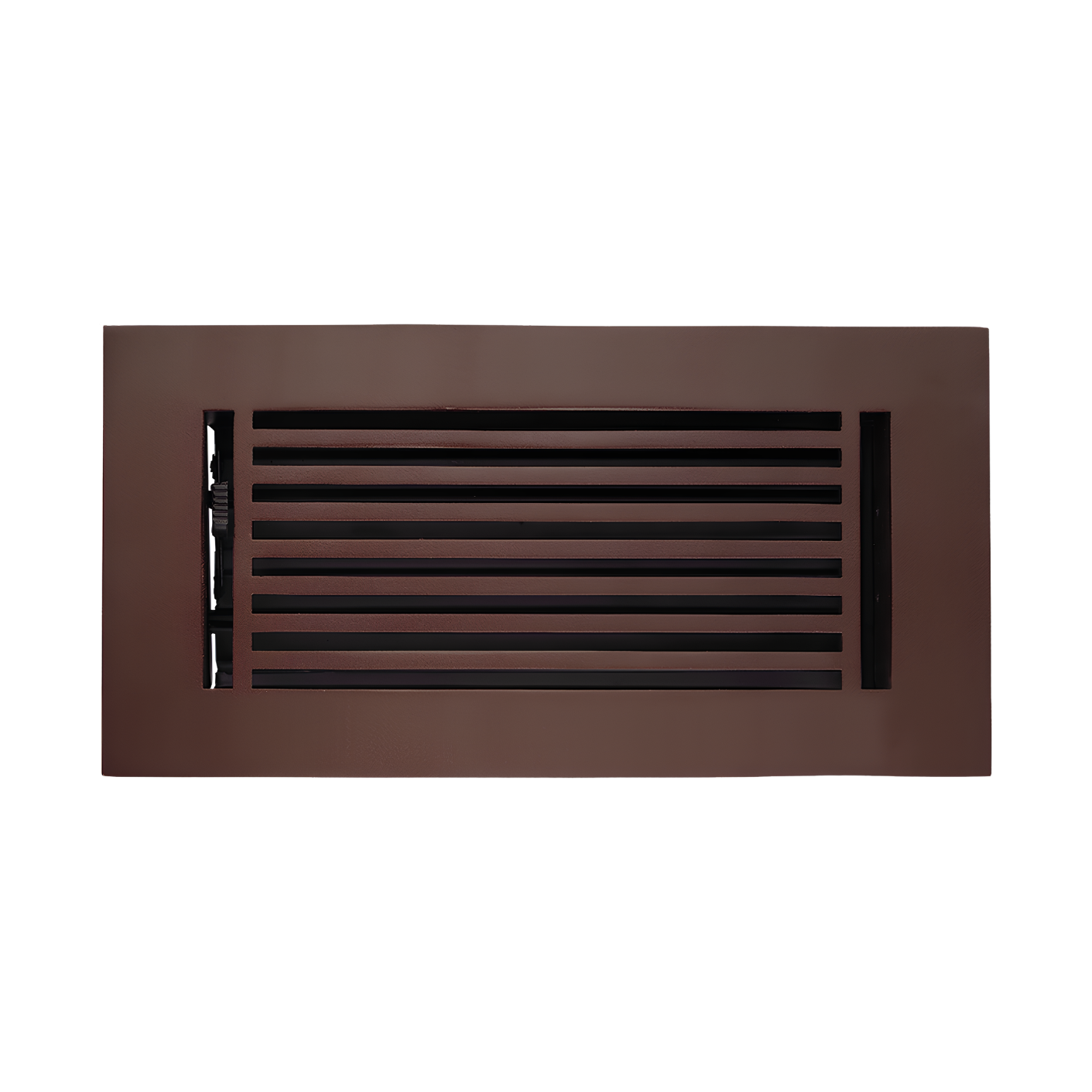 Rectangular brown air vent on a white background