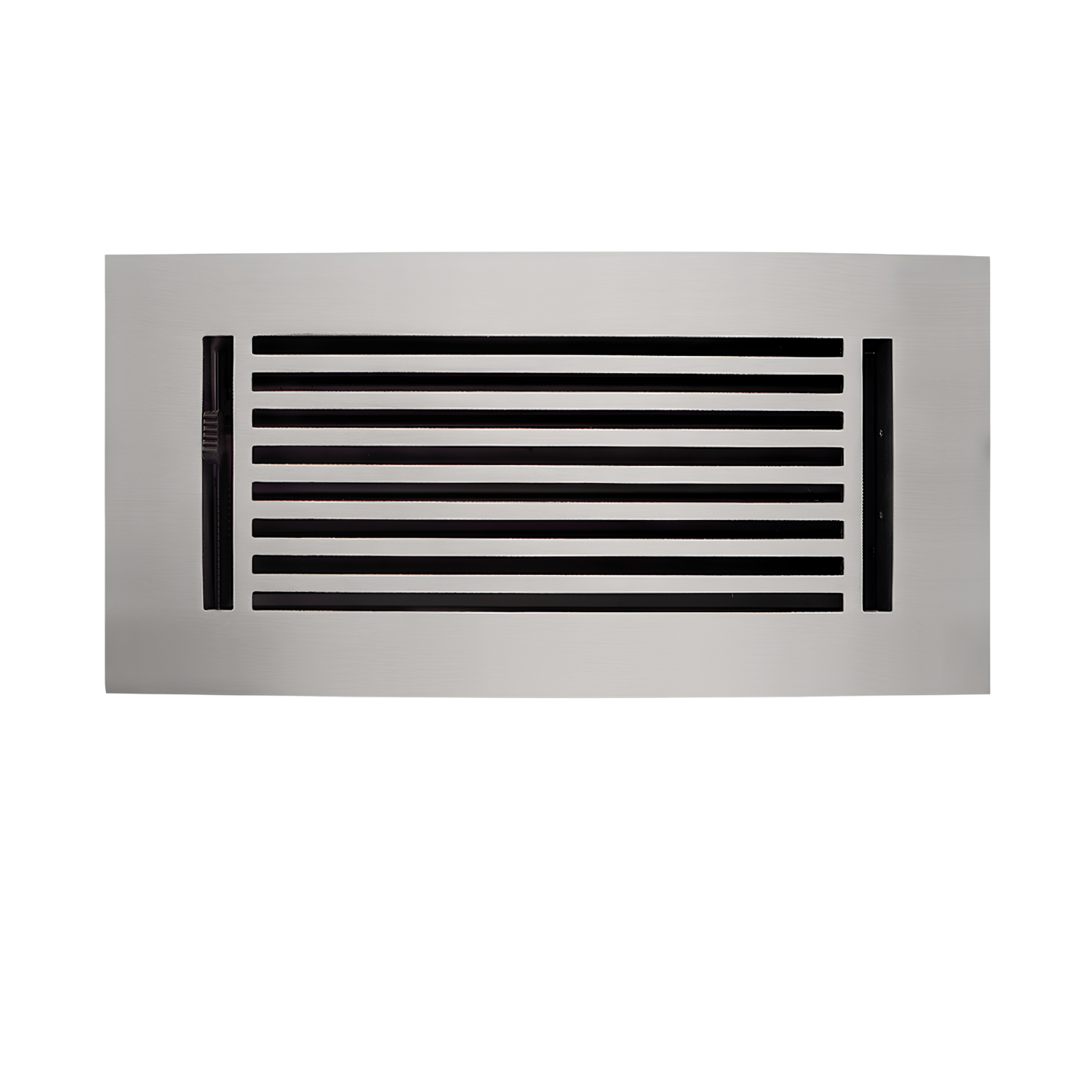 Rectangular metal air vent on a white background