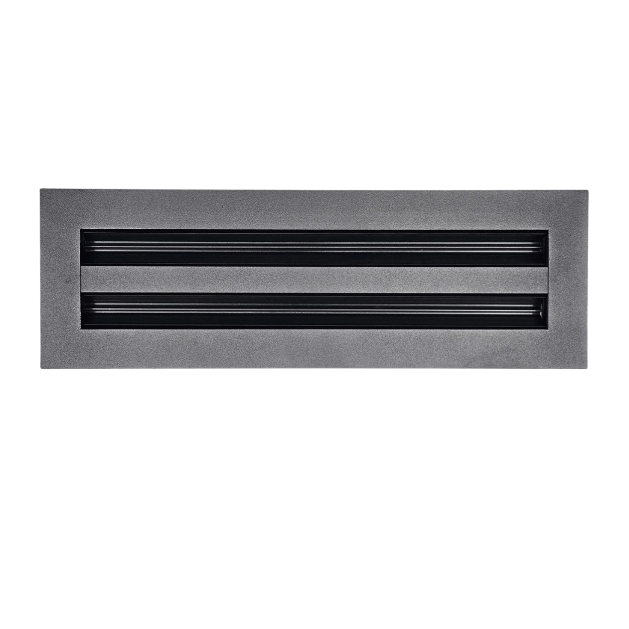 Black floor register with white background
