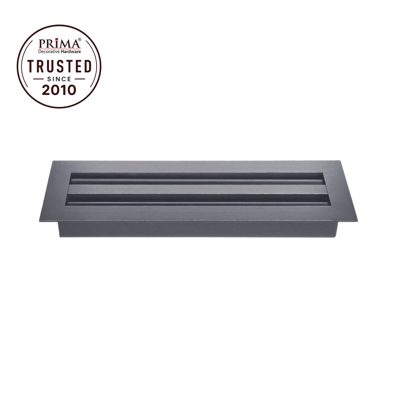 Black floor register trust badge

