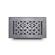 Floor Vent Cover / Register Size: 4” x 8” VR100 with Damper top faceplate outer size 5-1/2″ X 8-3/4″, thickness 5 mm, decorative handcrafted high-quality metal – cast aluminum powder coated Re-paintable for floors, walls, and ceilings
