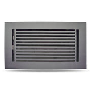 Floor Vent Cover / Register Size: 6” x 10” with Damper top faceplate outer size 8″ x 12”, thickness 5 mm, high-quality metal - cast aluminum black powder coated Re-paintable for floors, walls, and ceilings - Modern Linear  Design (VR 109)