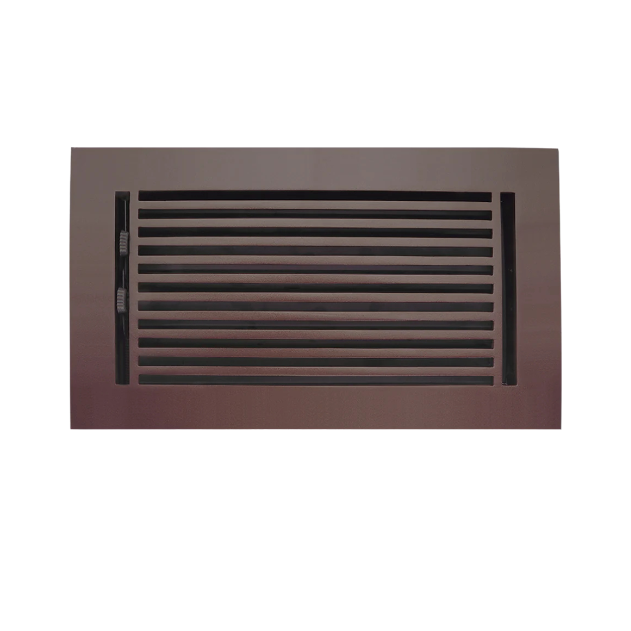 Bronze rectangular air vent on a white background