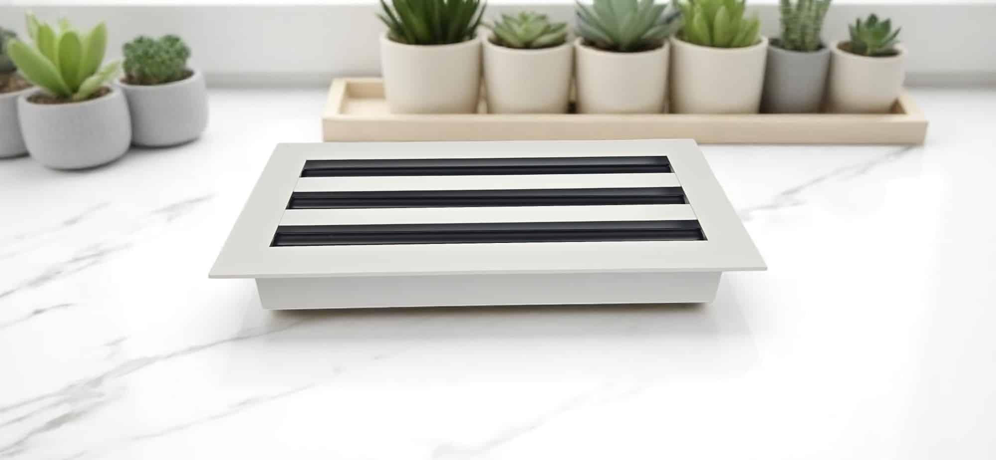 Diffuseur à fentes linéaires 6 x 12 - Grille de ventilation en aluminium pour sols, murs et plafonds - Grilles et registres de chauffage et de climatisation