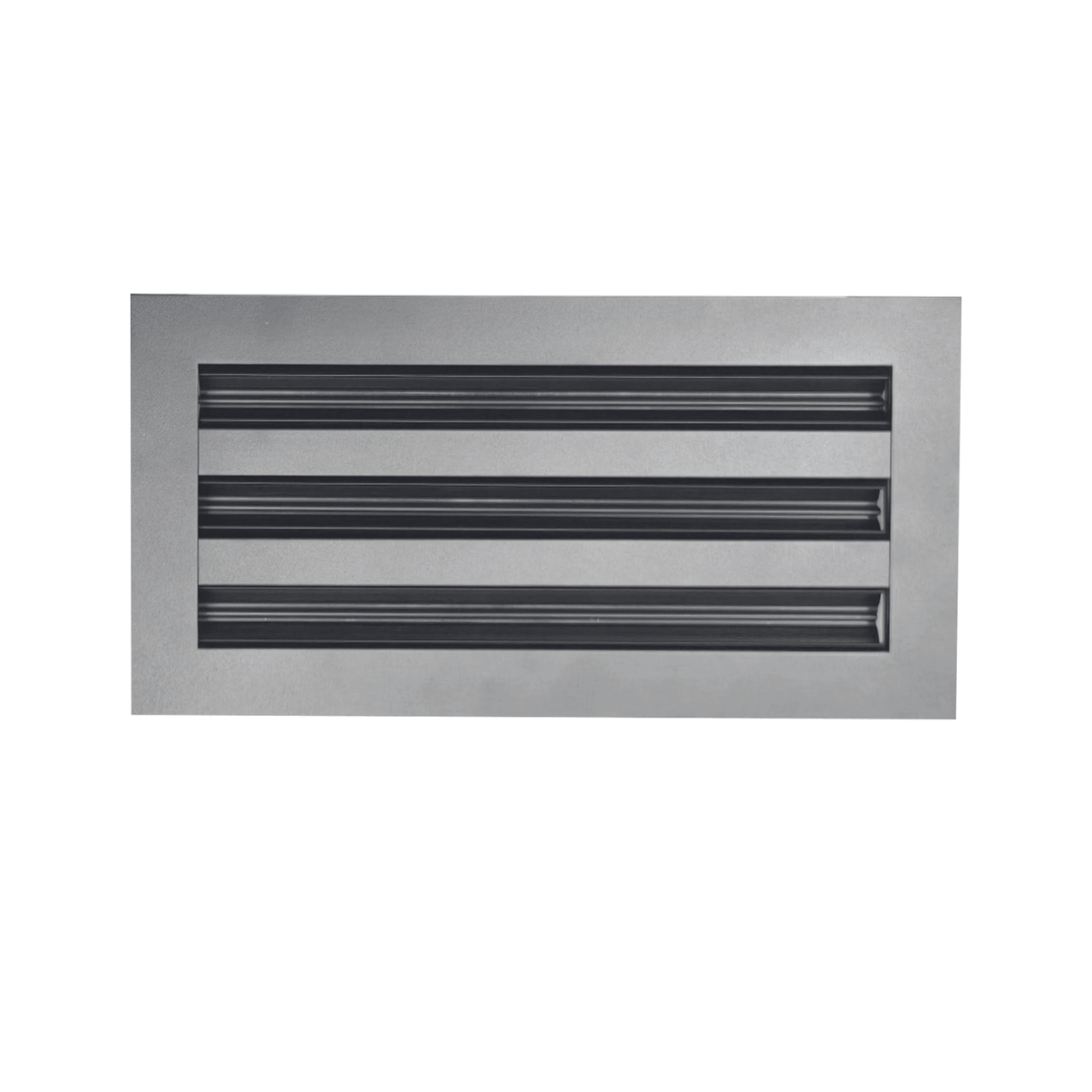 Black floor register with white background
