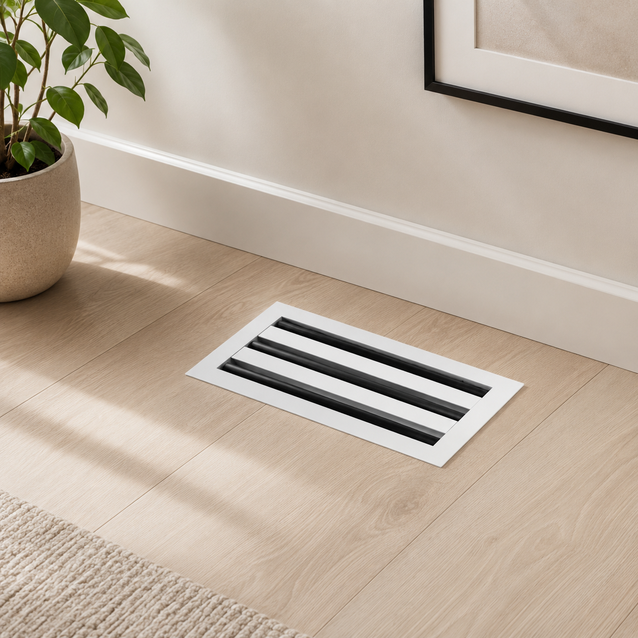  White Floor register hero lifestyle in a home 