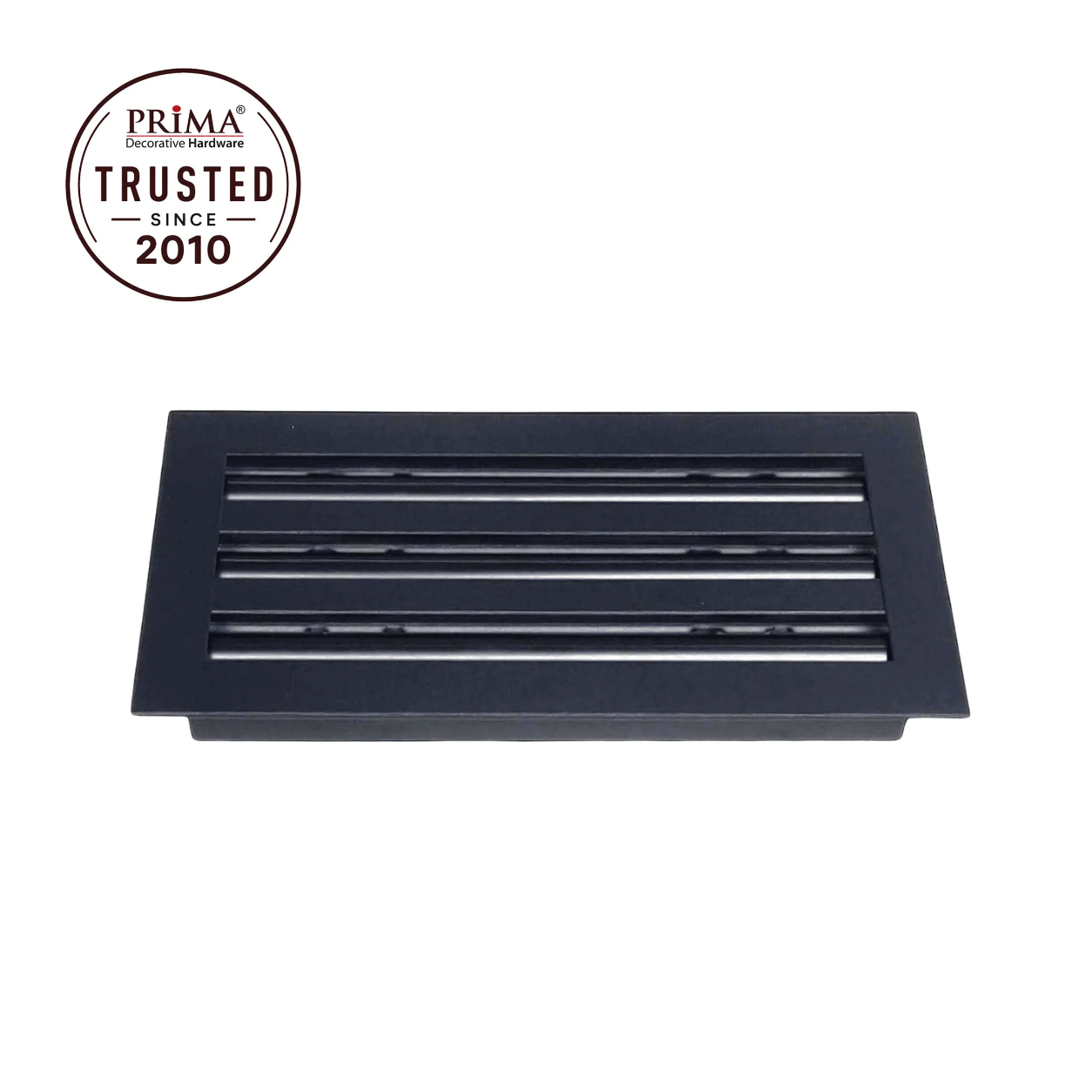 Black floor register trust badge
