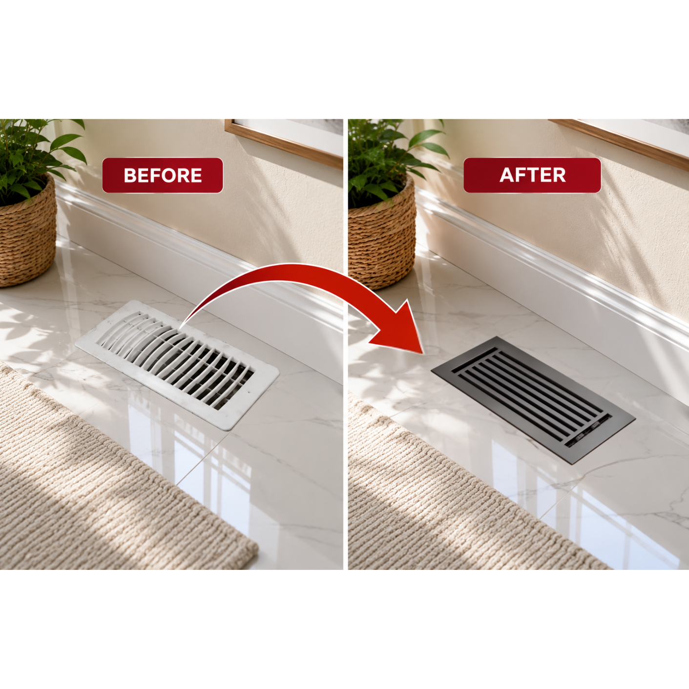 Before and After of Floor Register