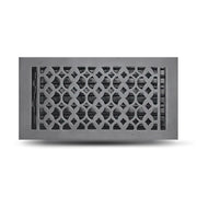 Floor Vent Cover / Register Size: 6” x 14” VR100 with Damper top faceplate outer size 7-3/4″ X 15-3/4″, thickness 5 mm, decorative handcrafted high-quality metal – cast aluminum powder coated Re-paintable for floors, walls, and ceilings